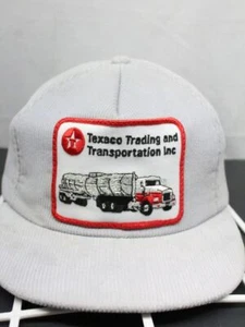 Vintage Gray Cap Texaco Trading & Transportation Black Patch Advertising - Picture 1 of 6