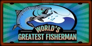¡LAS MEJORES PLACAS DEL MUNDO! PESCADOR LODGE HOMBRE CUEVA BAR GARAJE - Imagen 1 de 2