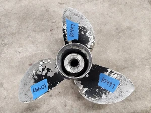 ALUMINUM 12 1/2" X 13P OMC EVINRUDE JOHNSON PROPELLER, 386909, 13 SPLINE, P10497 - Picture 1 of 18