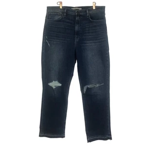 Neu mit Etikett Hudson Jade Mid Rise Loose Fit Distressed roher Saum Jeans GR. 32 - Bild 1 von 12
