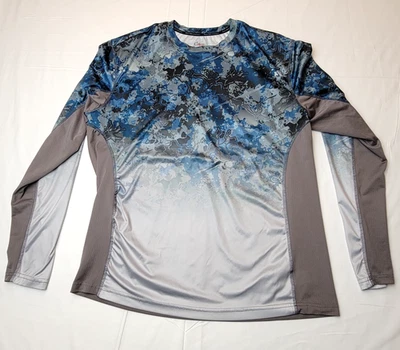 Спортивная рубашка со всего мира размер Large Viper Aqua с длинным рукавом для рыбалки UPF 30 - Изображение 1 из 4