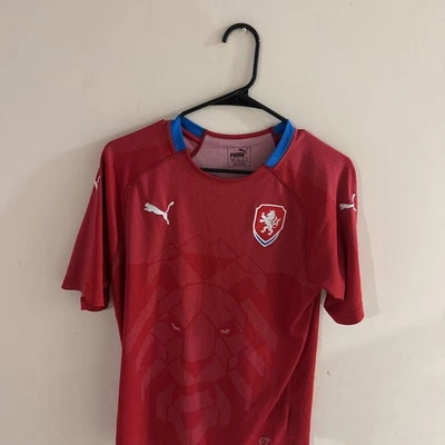 Puma Czech Republic Soccer Jersey Red Men's Size M Team Lion Graphic - Image 1 of 4