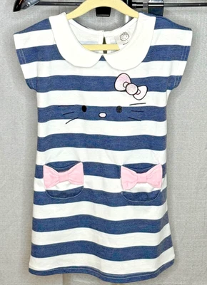 Sanrio - Hello Kitty - Girls Striped Sleeveless Dress - Size 4 - Image 1 of 4