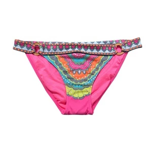 Victoria's Secret Boho Festival Bikinihose Gr. S Neon Pink Mehrfarbig Neu ohne Etikett - Bild 1 von 9
