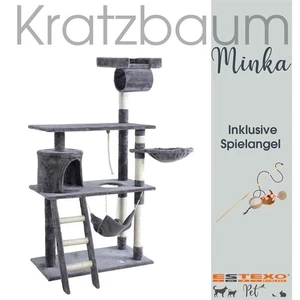 Katzenkratzbaum Kletterbaum Katzenbaum Kratzbaum Spielbaum 140 cm Hellgrau - Bild 1 von 11