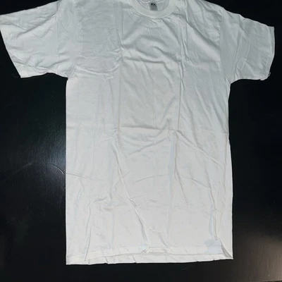 1980s Stafford Shirt Mens Large Cream White Single Stitch Soft Cotton Tee - Image 1 of 4