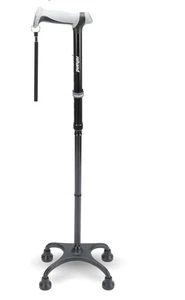 Quad Cane Faltbarer Gehstock für Männer & Frauen mit 4-Zinken Basis Schwarz2 - Bild 1 von 13