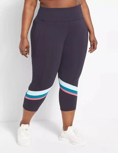 NEW LIVI High-Rise Wicking Capri Legging - Colorblock - Black - Size 34 / 36 NWT - Picture 1 of 7