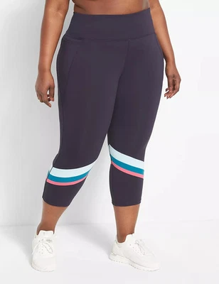 NEW LIVI High-Rise Wicking Capri Legging - Colorblock - Black - Size 34 / 36 NWT - Image 1 of 4