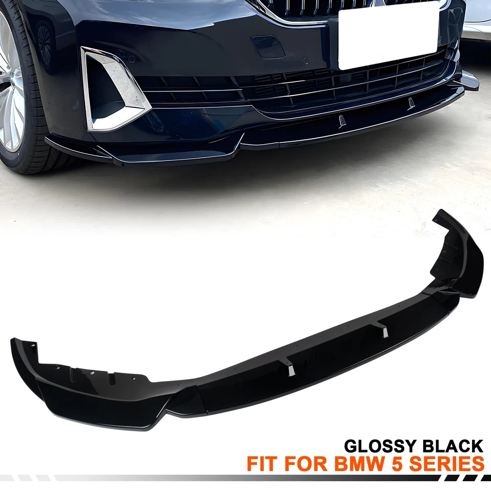 Front Bumper Lip Fit for 2021-2023 BMW 5 Series G30 530i 540i Glossy Black Foto 1 de 4