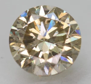 Cert 1,02 carati marrone giallo VS2 tondo brillante diamante naturale potenziato 6,18 mm - Foto 1 di 4