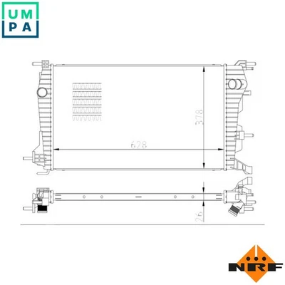 RADIATOR ENGINE COOLING 550004 FOR K9K832/834/836/830/837/826/656/657 1.5L 4cyl - Image 1 of 4