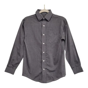 Class Club Boys Dress Shirt Size 14 Gray Pima Cotton Button Up Oxford Preppy Ivy - Picture 1 of 14