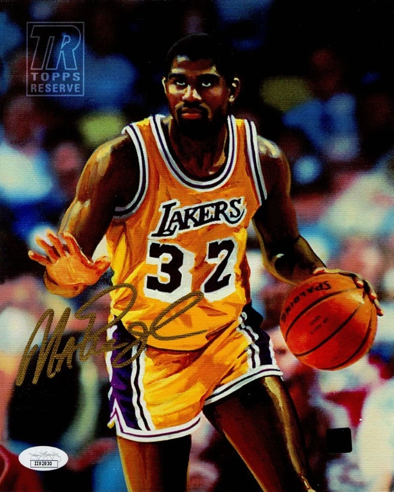 Magic Johnson Autographed 8X10 Canvas Photo 2000-01 Topps Reserve JSA II92930 - Image 1 of 1