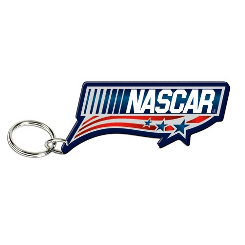NASCAR Salutes USA RED, WHITE & BLUE PREMIUM ACRYLIC KEY RING MIRROR BACK - Image 1 of 1