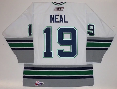 JAMES NEAL PLYMOUTH WHALERS REEBOK WHITE OHL JERSEY VEGAS GOLDEN KNIGHTS NEW Cover
