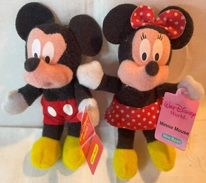 Mickey & Minnie Mouse 4 Zoll Mini Bohne Plüsch Walt Disney World Marke Kellogg's Neu mit Etikett - Bild 1 von 1