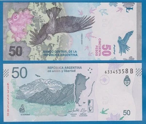Argentina 50 Pesos P 363 ND 2018 2020 UNC Suffix "B" - Picture 1 of 1