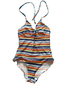 Traje de baño Dorina UK 10 almohadillas extraíbles multirrayas sujetador incorporado cuello halter - Imagen 1 de 3
