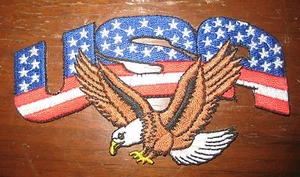 Patch ricamata Patriotic USA Eagle NUOVA - Foto 1 di 2