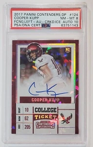 2017 Panini Contenders DP Cracked Ice COOPER KUPP /23 PSA 8 10 Auto Rookie RC - Picture 1 of 4