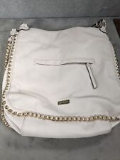 Jessica Simpson Women's Leather Purse White Bag With Gold Hardware