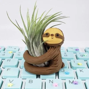 Funny Sloth Plant Rack Ornament Resin Animal Statue Gift - Picture 1 of 8