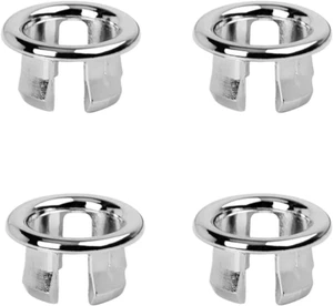 4 Pack Bathroom Basin Sink round Hole Trim Chrome Overflow Cover Rings Hole Inse - Picture 1 of 12