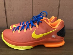 RARO NIKE KD V 5 Elite Naranja Amarillo Azul 585386-800 Hombre EE. UU. 8 Zapatos Tenis CX - Imagen 1 de 10