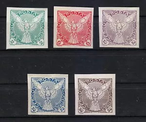 Checoslovaquia 1918-1919 MNH Mi 13-17 Windhover. SELLOS DE PERIÓDICO. Pájaros ** - Imagen 1 de 2
