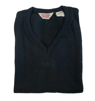 Unisex Black Waffle Knit Pullover Vest Soft Polyester Machine Washable Small S - Image 1 of 4