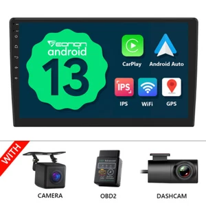 CAM+OBD+DVR+UA13 Plus 10.1" Android 13 Car Stereo 2 DIN Dash Radio no DVD player - Picture 1 of 19