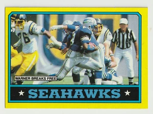 1986 Topps 'Warner Breaks Free' - #200 - SEATTLE SEAHAWKS - Picture 1 of 1