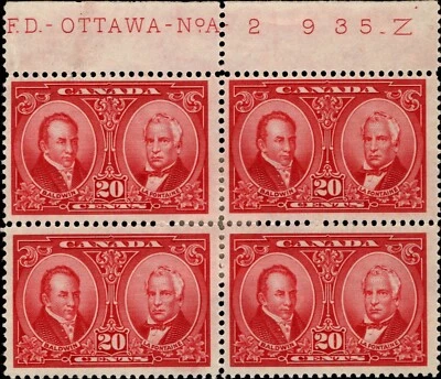 Canadá Scott #148 Bloque de 4 1927 20c COMO NUEVO-H Foto 1 de 2