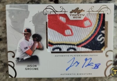 2016 Leaf Trinity Jason Groome SICK!! Patch Auto Red Sox - Image 1 of 2