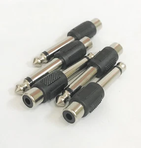 (Paquete de 5) 6,35 mm (1/4 de pulgada) mono enchufe al adaptador conector RCA - 7148 - Imagen 1 de 1