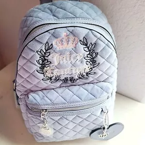 Juicy Couture Royal Moment Mini Rucksack Farbe Schieferblau NEU Rarität Velour WEICH - Bild 1 von 7