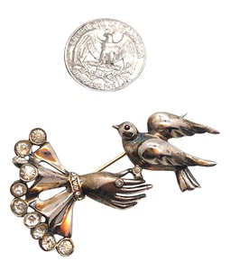 Broche figurativo de pájaro Jolle de plata de ley - Imagen 1 de 2