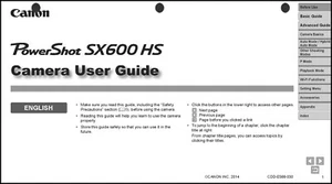 Canon Powershot SX600 HS Digital Camera User Instruction Guide  Manual - Picture 1 of 1