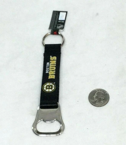 NHL Boston Bruins Nylon Bottle Opener Type Keychain Team Logo FREESHIP Cover
