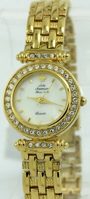 NUEVO RELOJ MOPA MUJER JULES JURGENSEN CHAPADO EN ORO CRISTALES AUSTRIACOS VINTAGE Foto 1 de 4