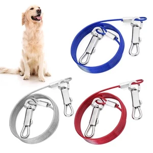 2x Haustier Hund Tie Out 6 Fuß Camping Garten Outdoor Kabel Draht Verlängerungsleine Leine - Bild 1 von 22