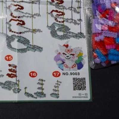 Gato branco modelo 3D TCC mini blocos de diamante tijolos brinquedos de construção 9003 - Imagem 1 de 3