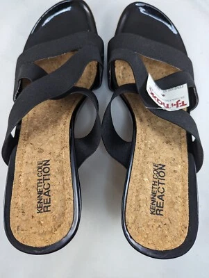 Sandalias Kenneth Cole Reaction cuña de corcho negras 8,5 nuevas con etiquetas Foto 1 de 4