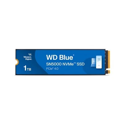 Western Digital WD Blue SN5000 1TB SSD M.2 2280 NVMe PCIe 4.0 Upgrade PC Laptop - Immagine 1 di 4