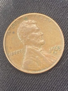 1963 D Penny With Error On 3 And Number 1 Is Short - Picture 1 of 4