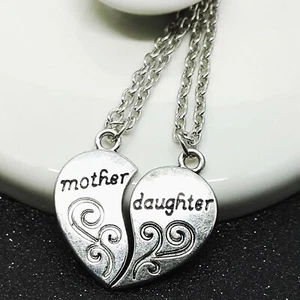 Mother Daughter Heart Necklace Women Love Mom Mother's Day Gift For Mother Gifts - Picture 1 of 7