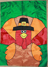 Thanksgiving and Fall Hanging Wall Decor Turkey Pilgrim Flag Huge 39" x 27.5"