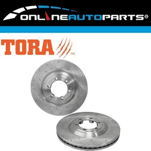Front Slotted Disc Brake Rotor Pair for Isuzu MU-X UC 3.0L 4JJ1-TC 2013~2017 - Picture 1 of 2
