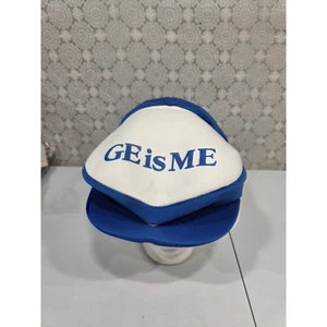 GE is ME Baseballkappe blau weiß Erwachsene verstellbar Druckknopflasche Vintage - Bild 1 von 9